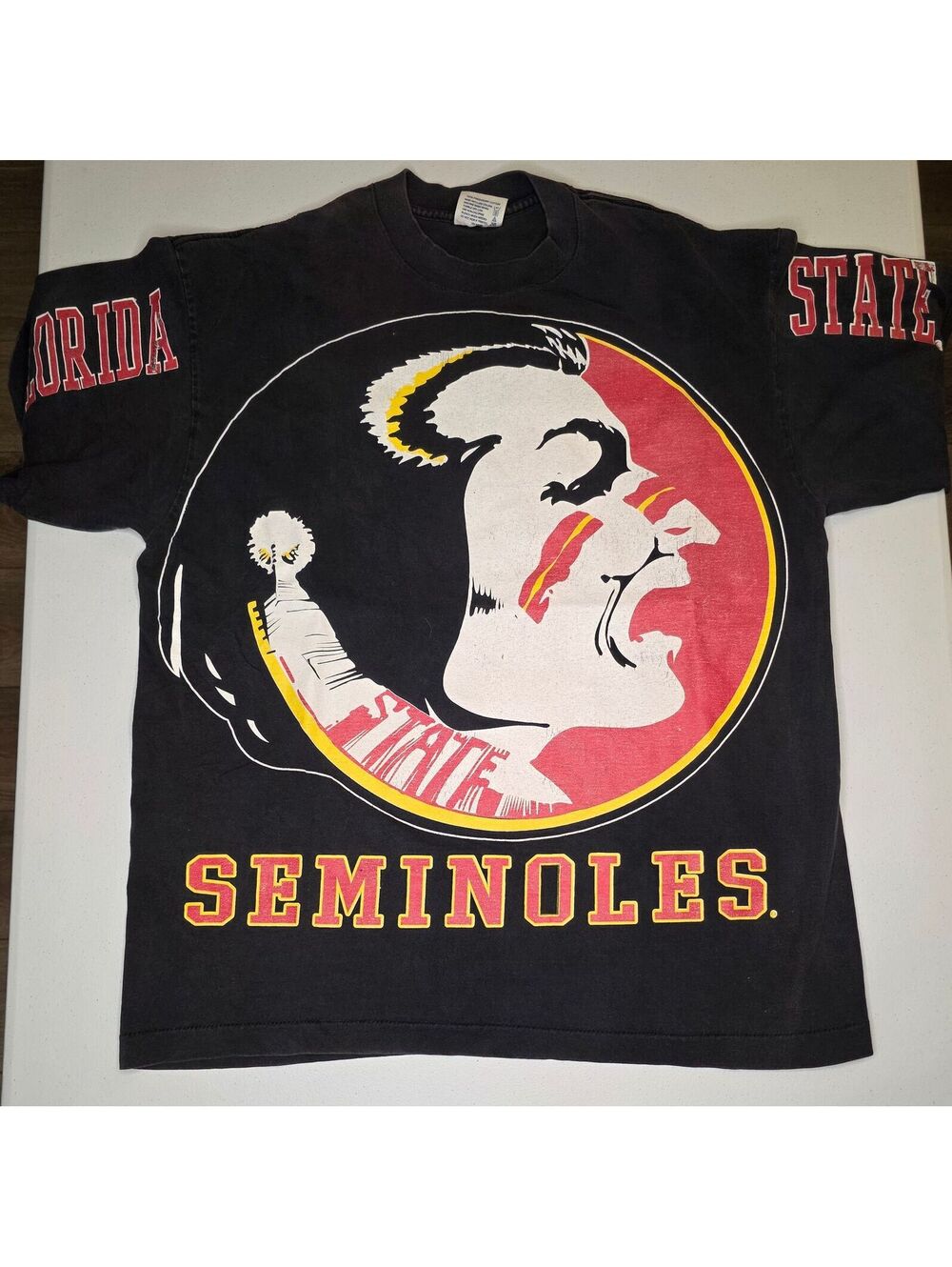 90s NCAA Flordia State Seminoles AOP Single Stitch Tee